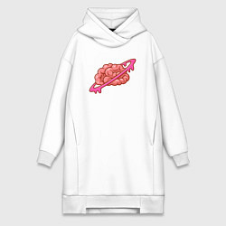 Женское худи-платье Saturn brain, цвет: белый