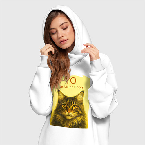 Женская толстовка-платье Yo - Im Maine Coon / Белый – фото 3