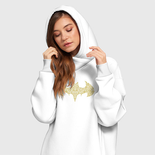 Женская толстовка-платье Batman tracery / Белый – фото 3