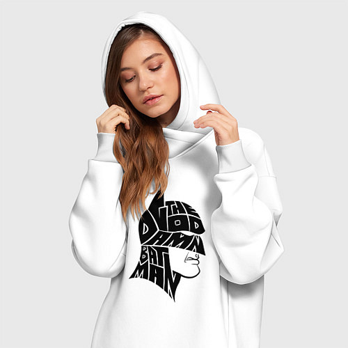 Женская толстовка-платье The god damn Batman / Белый – фото 3