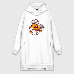 Женское худи-платье Повар батон, цвет: белый