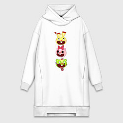 Женское худи-платье Happy Three Friends heads, цвет: белый