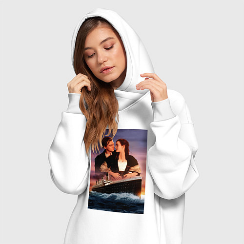 Женская толстовка-платье Titanic love / Белый – фото 3