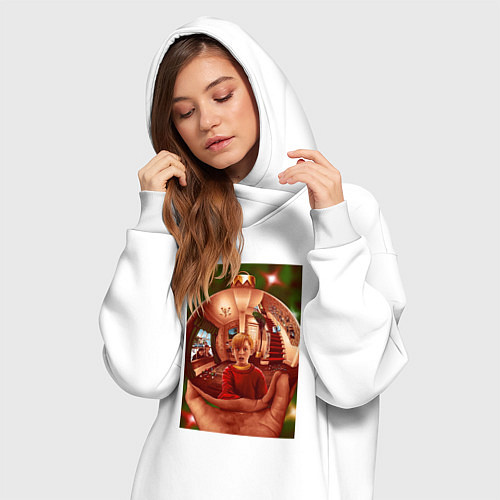 Женская толстовка-платье Home alone / Белый – фото 3