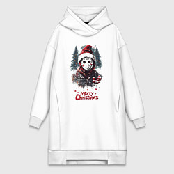 Женское худи-платье Новогодний Джейсон, цвет: белый