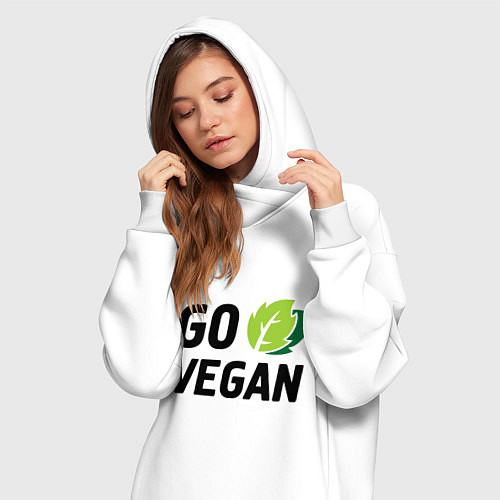 Женская толстовка-платье Go vegan / Белый – фото 3