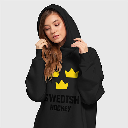 Женская толстовка-платье Swedish Hockey / Черный – фото 3