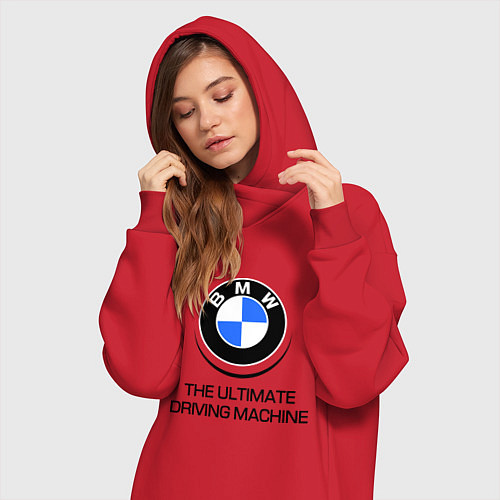 Женская толстовка-платье BMW Driving Machine / Красный – фото 3