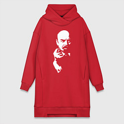 Женское худи-платье Ленин: фигу вам, цвет: красный