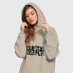Женское худи-платье Suicide Silence, цвет: миндальный — фото 2