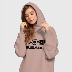 Женское худи-платье Subaru, цвет: пыльно-розовый — фото 2