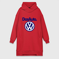 Женское худи-платье Volkswagen Das Auto, цвет: красный