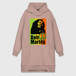 Женское худи-платье Bob Marley: Jamaica, цвет: пыльно-розовый