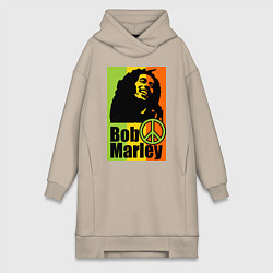 Женское худи-платье Bob Marley: Jamaica, цвет: миндальный