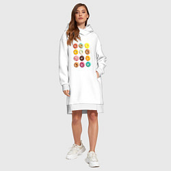 Женское худи-платье Donut Worry, цвет: белый — фото 2
