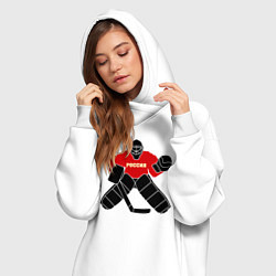 Женское худи-платье Хоккей Россия, цвет: белый — фото 2