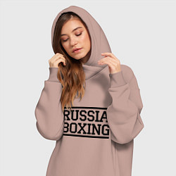 Женское худи-платье Russia boxing, цвет: пыльно-розовый — фото 2