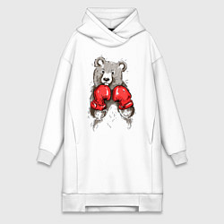 Женское худи-платье Bear Boxing, цвет: белый