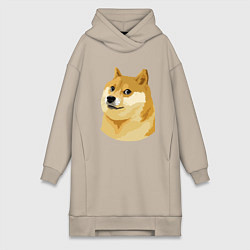 Женское худи-платье Doge, цвет: миндальный