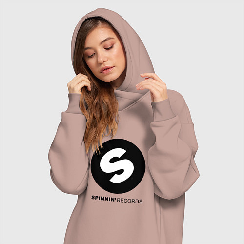 Женская толстовка-платье Spinnin records / Пыльно-розовый – фото 3