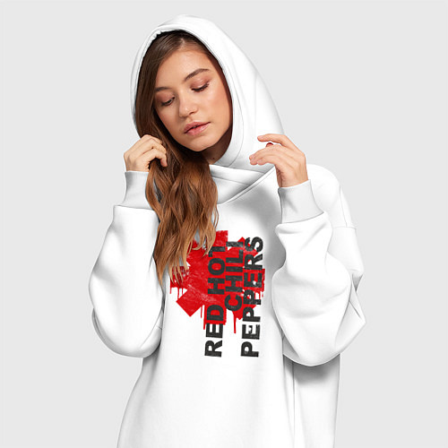 Женская толстовка-платье Red Hot Chili Peppers / Белый – фото 3