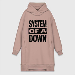 Женское худи-платье System Of A Down, цвет: пыльно-розовый