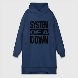 Женское худи-платье System Of A Down, цвет: тёмно-синий