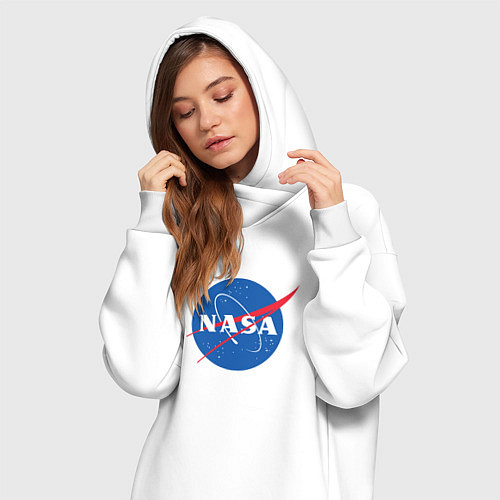 Женская толстовка-платье NASA: Logo / Белый – фото 3