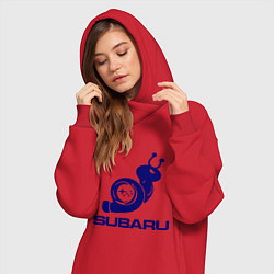 Женское худи-платье Subaru, цвет: красный — фото 2