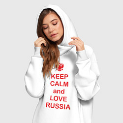 Женское худи-платье Keep Calm & Love Russia, цвет: белый — фото 2