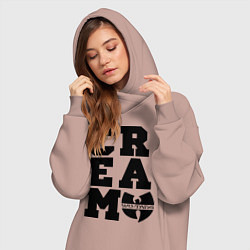 Женское худи-платье Wu tang clan, цвет: пыльно-розовый — фото 2