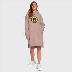 Женское худи-платье Boston Bruins, цвет: пыльно-розовый — фото 2