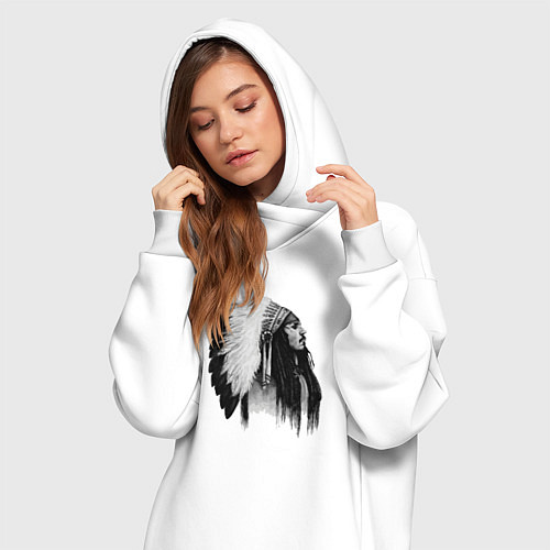 Женская толстовка-платье Джонни Депп / Белый – фото 3