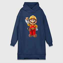 Женское худи-платье Super Mario, цвет: тёмно-синий