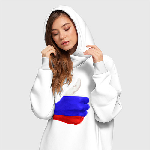 Женская толстовка-платье Россия мне нравится! / Белый – фото 3