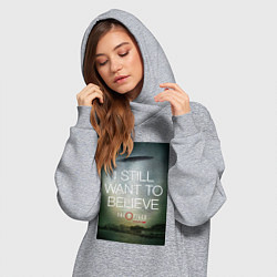 Женское худи-платье X-Files: Aliens, цвет: меланж — фото 2