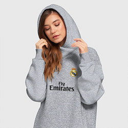Женское худи-платье Real Madrid: Fly Emirates, цвет: меланж — фото 2
