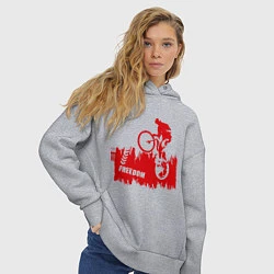 Толстовка оверсайз женская Велосипед, цвет: меланж — фото 2
