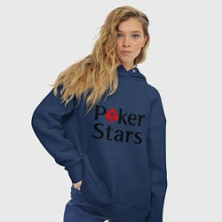 Толстовка оверсайз женская Poker Stars, цвет: тёмно-синий — фото 2