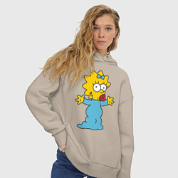 Толстовка оверсайз женская Maggie Simpson, цвет: миндальный — фото 2