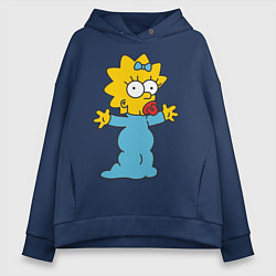 Толстовка оверсайз женская Maggie Simpson, цвет: тёмно-синий