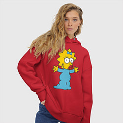 Толстовка оверсайз женская Maggie Simpson, цвет: красный — фото 2