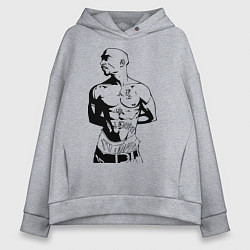 Толстовка оверсайз женская 2pac, цвет: меланж