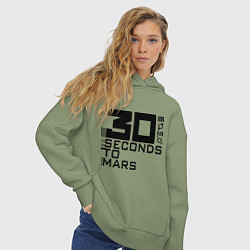 Толстовка оверсайз женская 30 Seconds To Mars, цвет: авокадо — фото 2