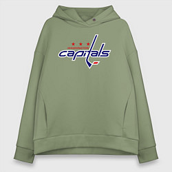 Толстовка оверсайз женская Washington Capitals, цвет: авокадо