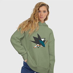 Толстовка оверсайз женская San Jose Sharks, цвет: авокадо — фото 2