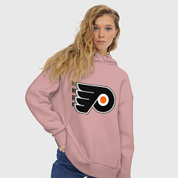 Толстовка оверсайз женская Philadelphia Flyers, цвет: пыльно-розовый — фото 2