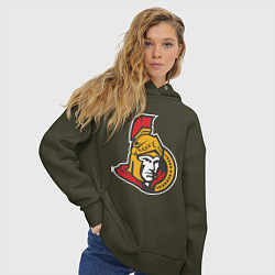 Толстовка оверсайз женская Ottawa Senators цвета хаки — фото 2