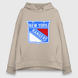 Толстовка оверсайз женская New York Rangers, цвет: миндальный