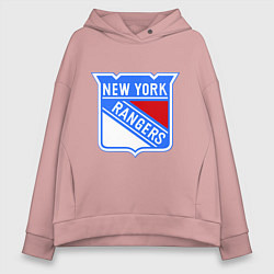 Толстовка оверсайз женская New York Rangers, цвет: пыльно-розовый